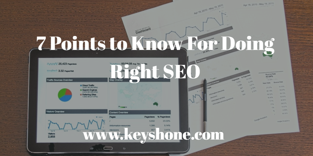 7 points to know for doing right seo